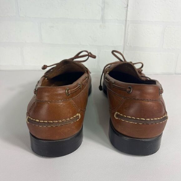 LL Bean Mens Kiltie Loafers Size 9 D Brown Tan Tassle Leather - Picture 3 of 16